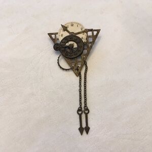 Steampunk Clock Brooch VINTAGE